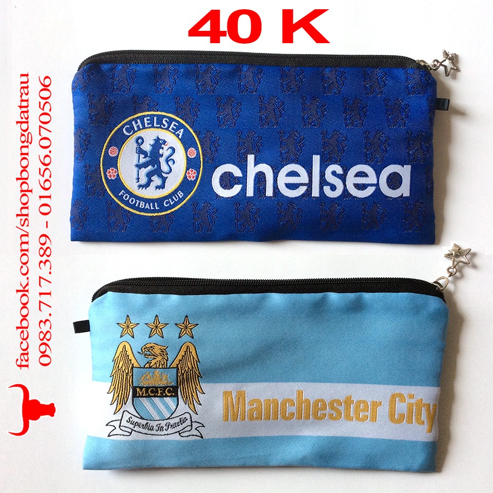 Túi bút  - các câu lạc bộ bóng đá Manchester, Arsenal, Chelsea, Barca, Real, Liverpool - Trâu shop