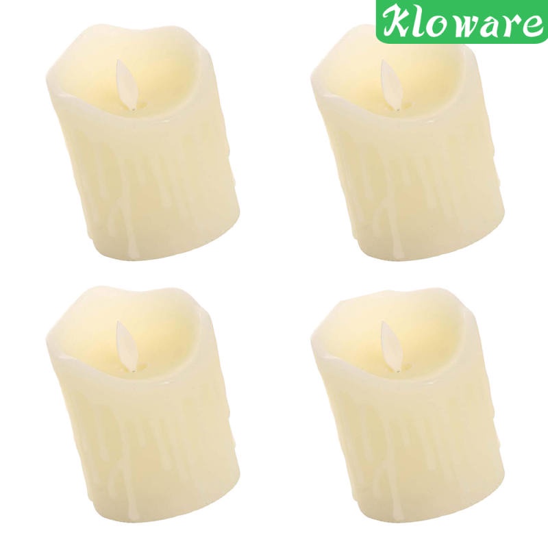 Bộ 4 đèn LED hình nến chạy bằng pin dùng trang trí tiệc cưới