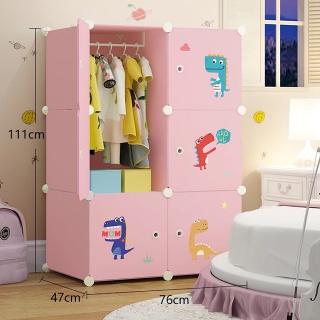 MẪU SIÊU HOT- TỦ NHỰA GHÉP ĐA NĂNG 6 Ô THÂN SÂU 47cm. Tặng kèm 1 treo đồ.