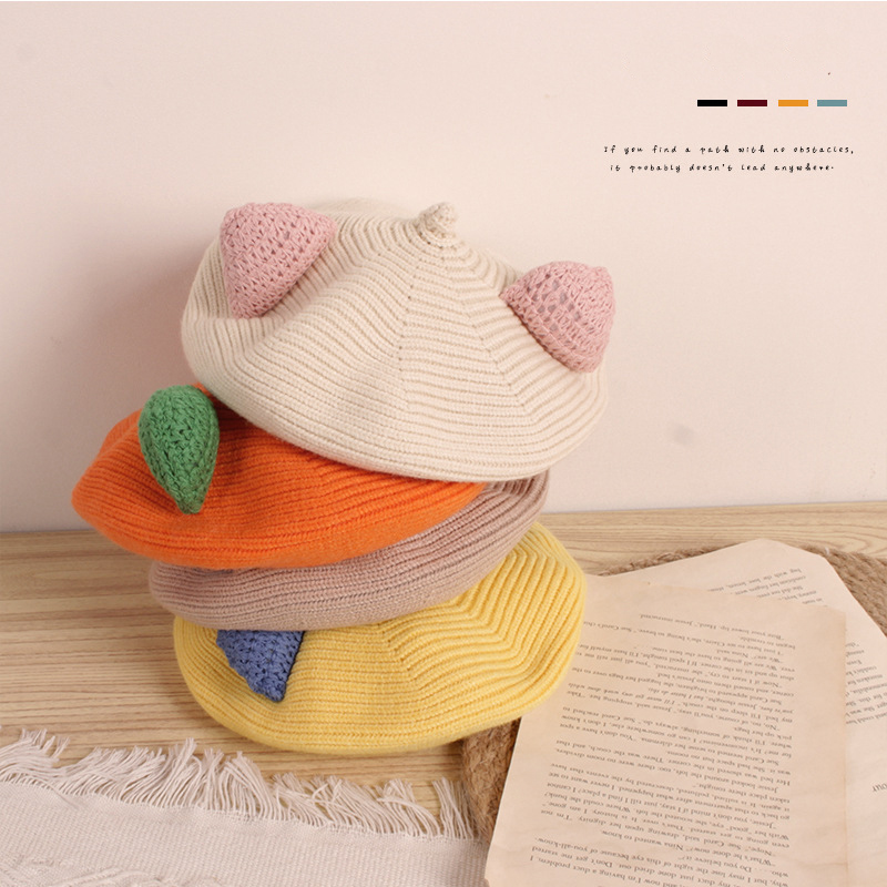 Cute Cat Ear Wool Hat For Baby Girl