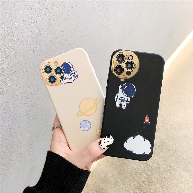 Ốp lưng iphone cạnh vuông in hình viền Space Astronaut 7plus/8plus/x/xs/11/11promax/12/12promax - DT08 Dino Case