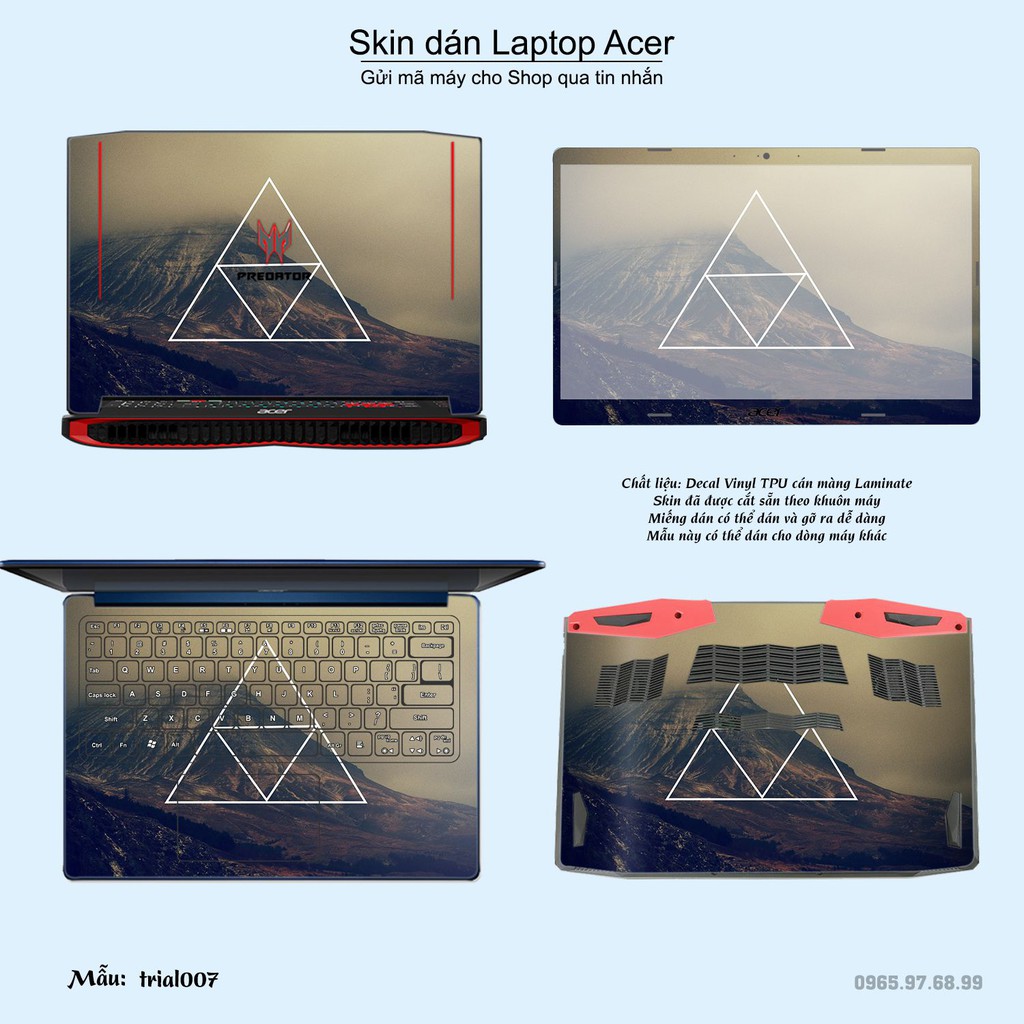 Skin dán Laptop Acer in hình Đa giác _nhiều mẫu 2 (inbox mã máy cho Shop)