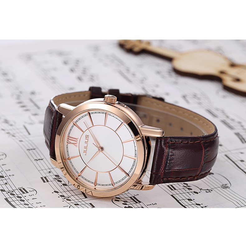 Đồng Hồ Nam JULIUS Hàn Quốc JA-808 dây da