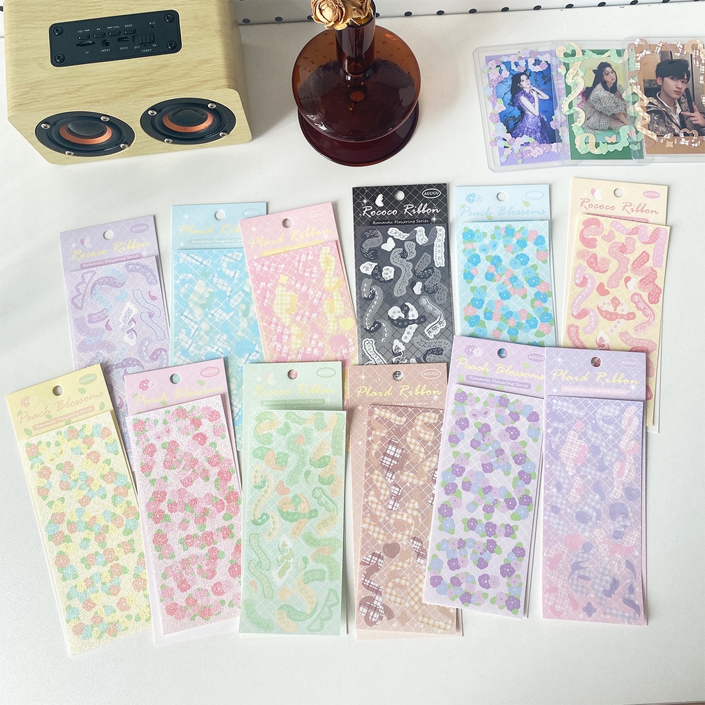 Sticker Trang Trí Toploader Hoa Confetti Ribbon Romantic Flower Series