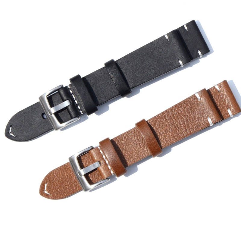 Dây đồng hồ da bò thật 2 mặt kiểu minimalist TIK017