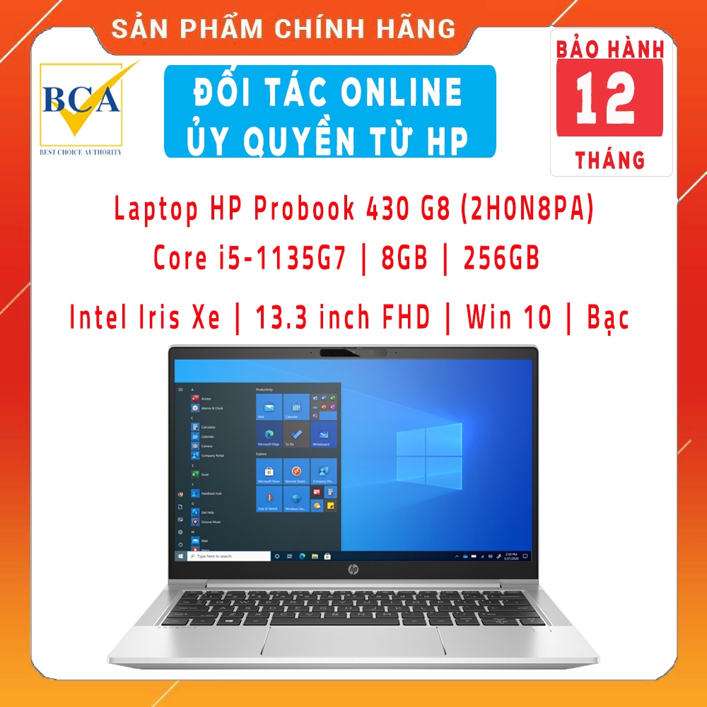 Laptop HP Probook 430 G8 (2H0N8PA) (Core i5-1135G7 | 8GB | 256GB | Intel Iris Xe | 13.3 inch FHD | Win 10 | Bạc)