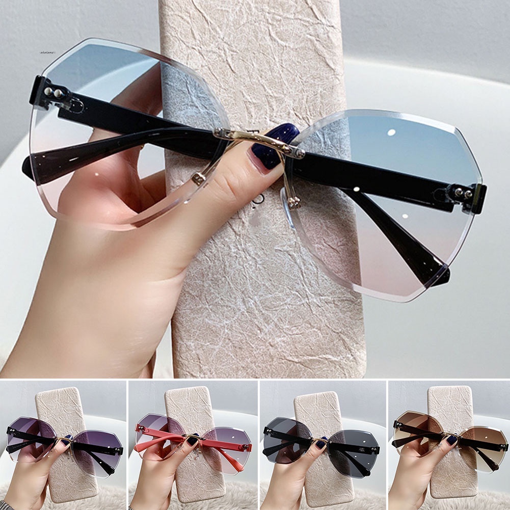 Kính Mát Không Viền Chống Tia Uv Đa Chức Năng Nhiều Màu Sắc Cho Nữ