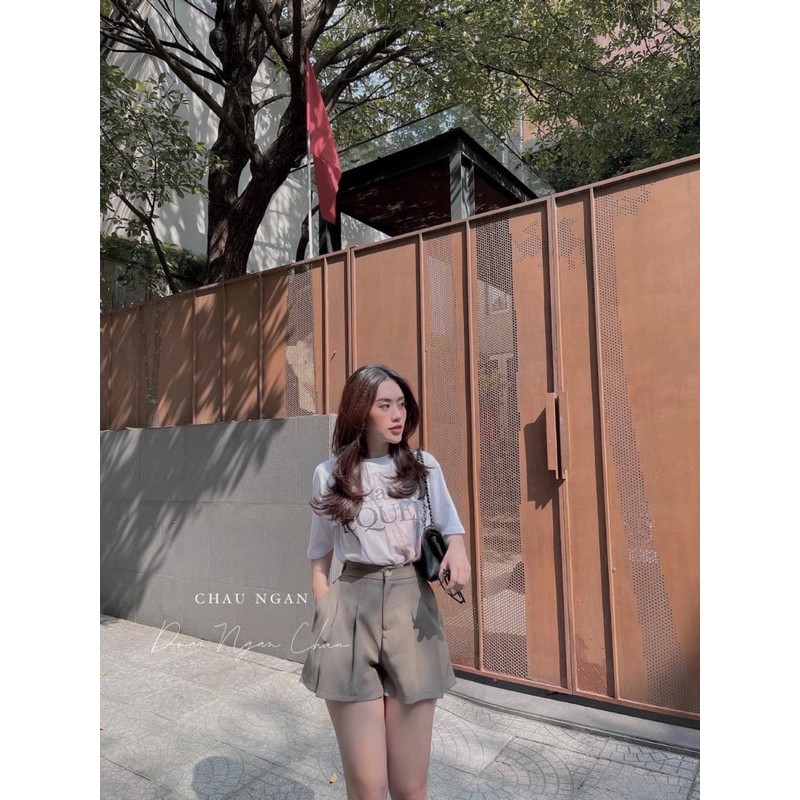 [FREESHIP - HÀNG LOẠI 1] SET ÁO PHÔNG HÌNH PHOM RỘNG MIX SOOC KAKI DÀY CHUN LƯNG