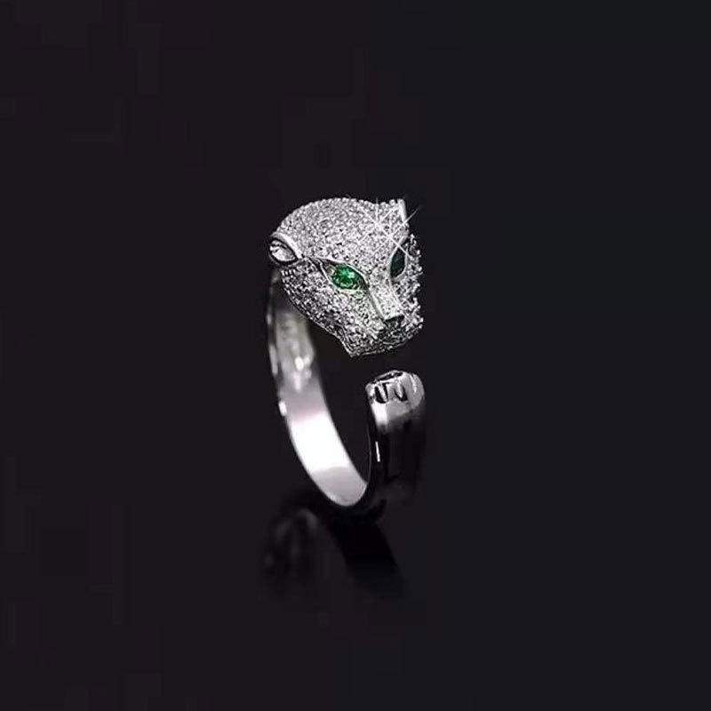 Nhẫn Hở Hình Đầu Báo Đính Đá Thời Trang Cho Nam Và Nữ