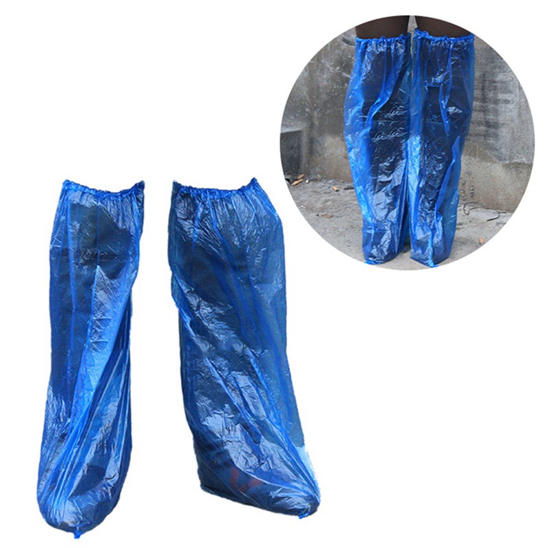 Set 20 Túi Bọc Giày Đi Mưa Bằng Nhựa Màu Xanh Dương Dùng Một Lần Chống Thấm Nước Ốp