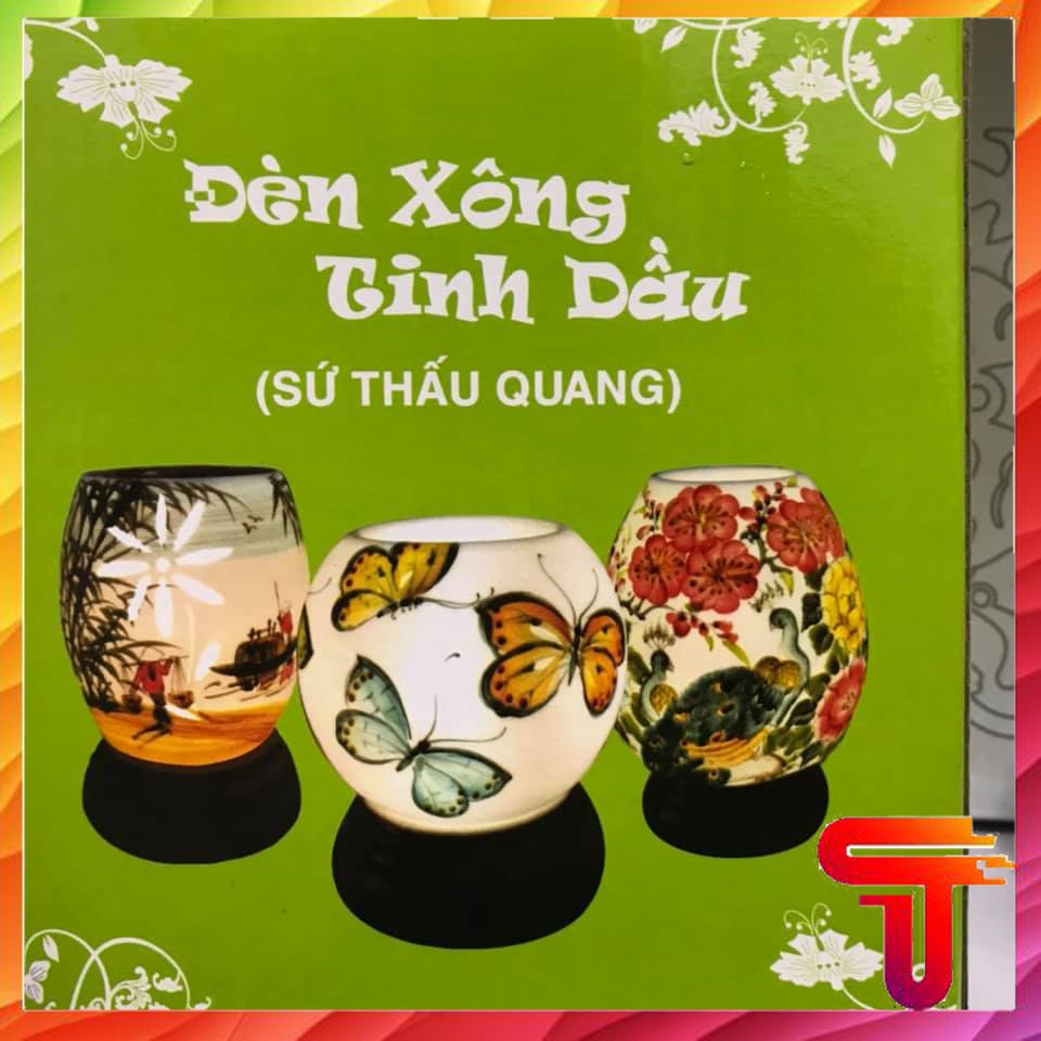 ĐÈN XÔNG TINH DẦU BÁT TRÀNG CAO CẤP SỨ THẤU QUANG