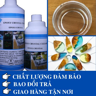 Bộ 1500gram Keo EPOXY RESIN trong suốt đổ mặt bàn hệ 2:1 - KA202