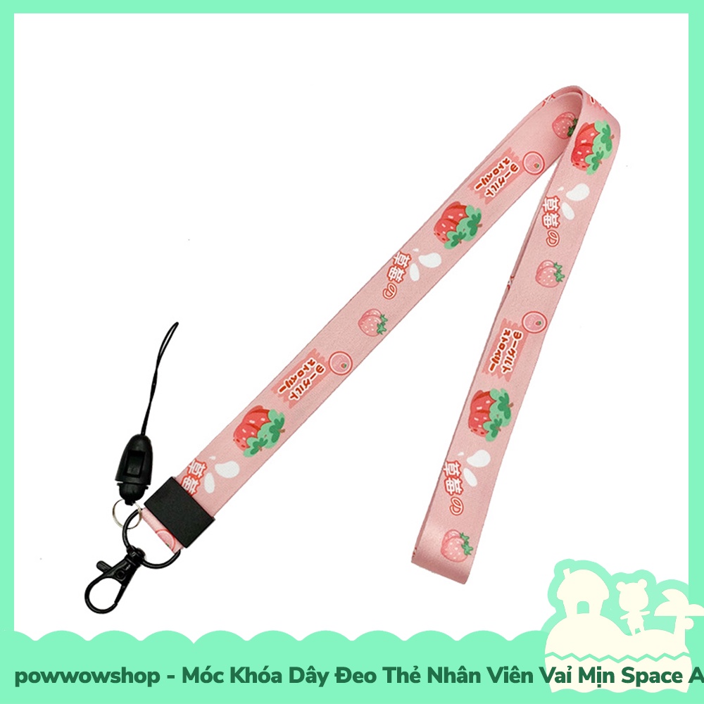 [Sẵn VN - Hỏa Tốc] Dây Móc Đeo Bao Thẻ Nhân Viên Học Sinh Sinh Viên Vải Phong Cách Họa Tiết Hoạt Hình Đáng Yêu Dễ Thương
