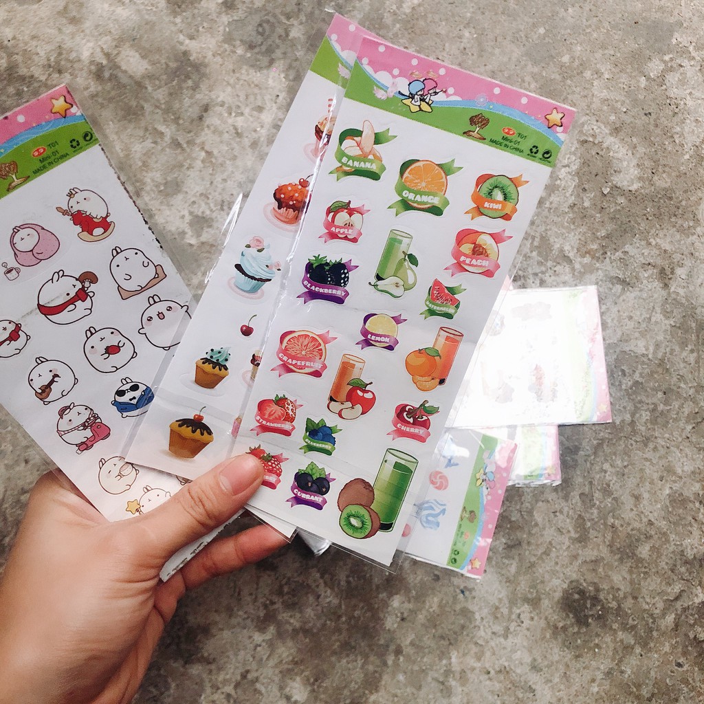 Sticker pilu Dán Hoạt Hình rẻ nhiều trang trí sổ nhật kí