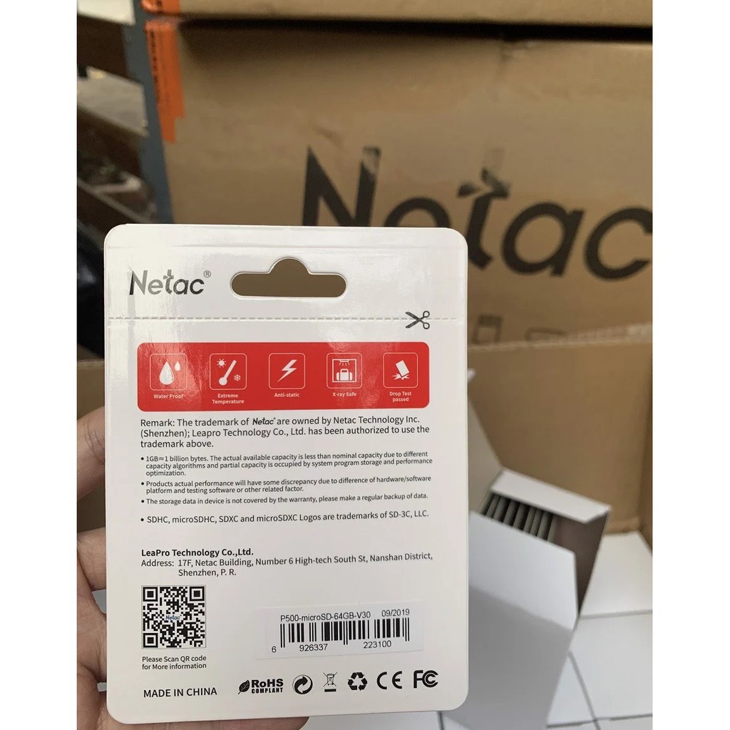 Thẻ nhớ MicroSD 64Gb Netac U3 Pro 100Mb/s