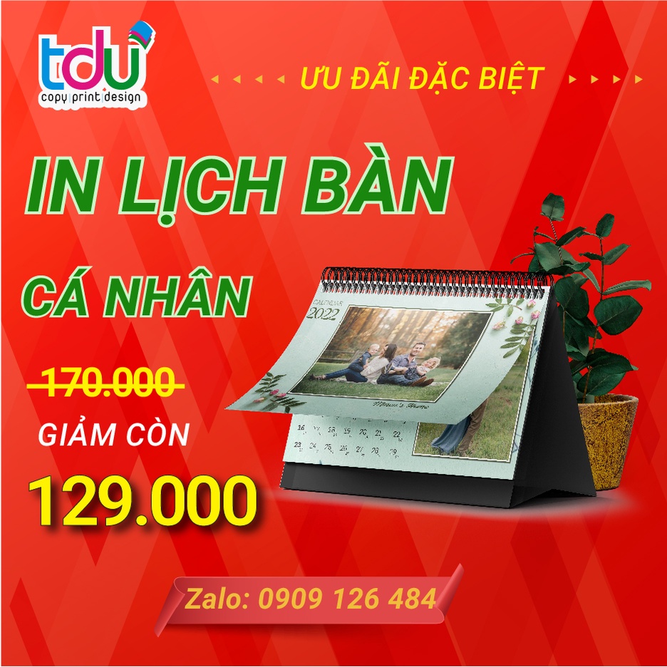 Lịch để bàn 2022 – in hình cá nhân