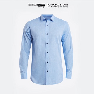 N&M Áo sơ mi Cotton Linen thời trang nam tay dài sang trọng phom slim 1909116