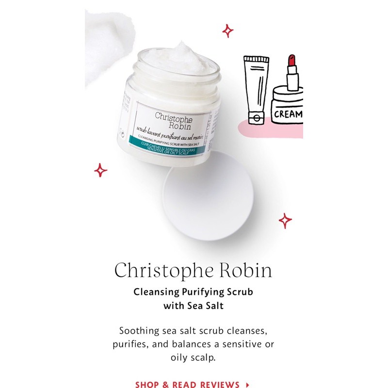 Muối tẩy da chết da đầu thành phần muối biển Christophe Robin Purifying Scalp Scrub with Sea Salt