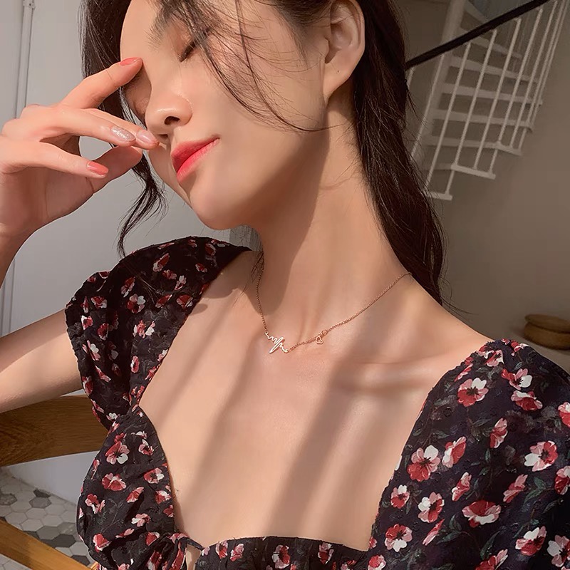Dây Chuyền Hợp Kim Mặt Nhịp Tim Thời Trang