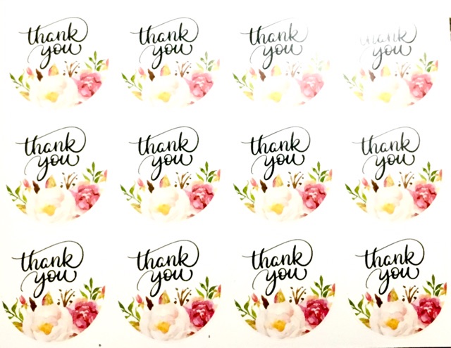SỈ 2.5k Bìa 12 miếng dán sticker THANK YOU hoa TK22 | BigBuy360 - bigbuy360.vn