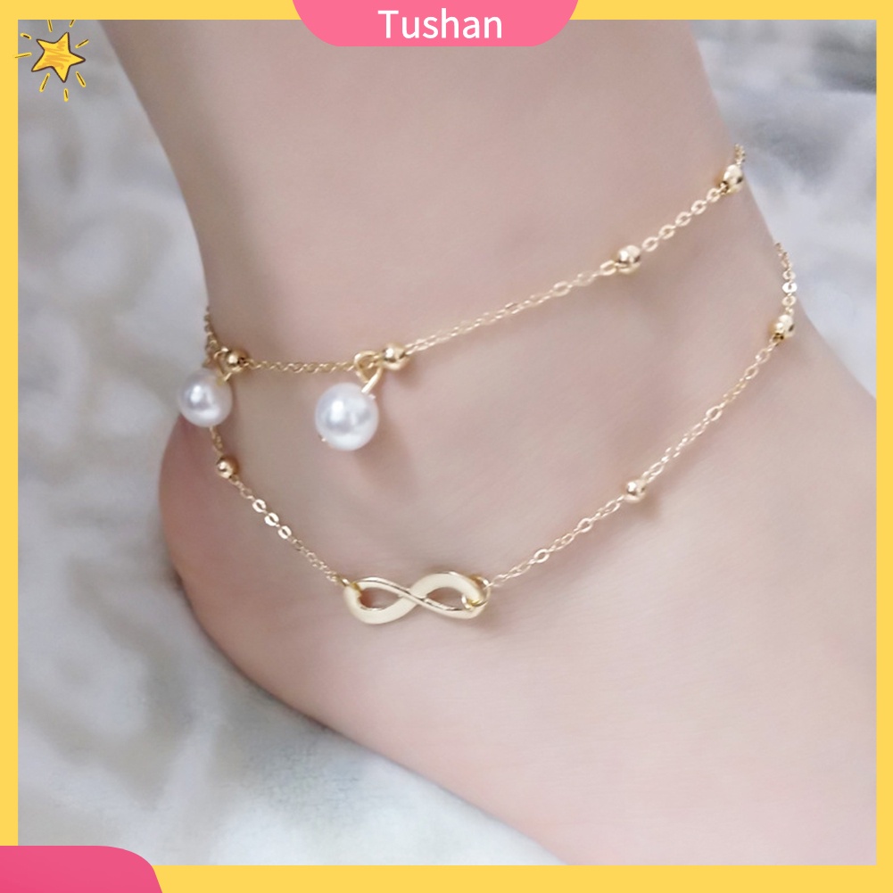 Vòng đeo chân 2 dây phong cách boho thời trang độc đáo cho nữ