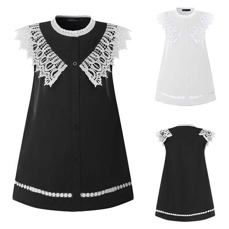 ZANZEA Áo Nữ Không Tay Phối Ren Thời Trang Quyến Rũ | BigBuy360 - bigbuy360.vn