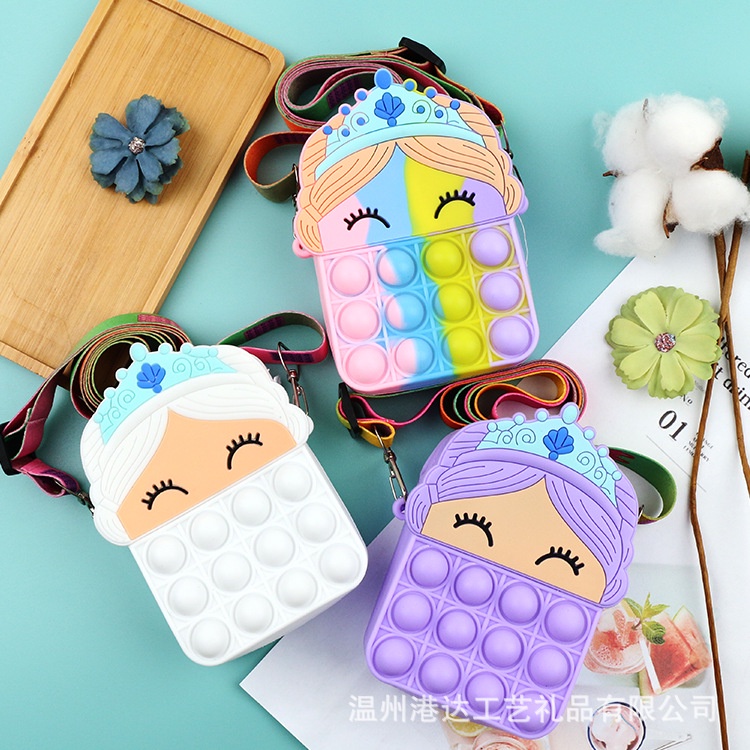 Túi popit đeo chéo kèm dây cho bé đáng yêu, túi mini cho bé đi chơi, du lịch đựng lì xì E1132