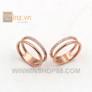 Nhẫn Titan đính đá N270 (màu đồng) - Winz.vn