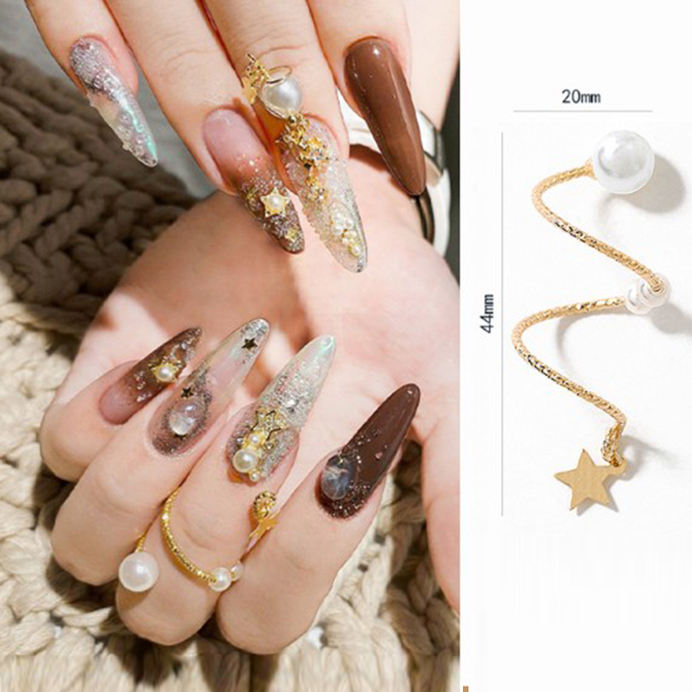 [Hàng mới về] Bộ 2 món phụ kiện kim loại hình bướm 3D dán trang trí móng tay