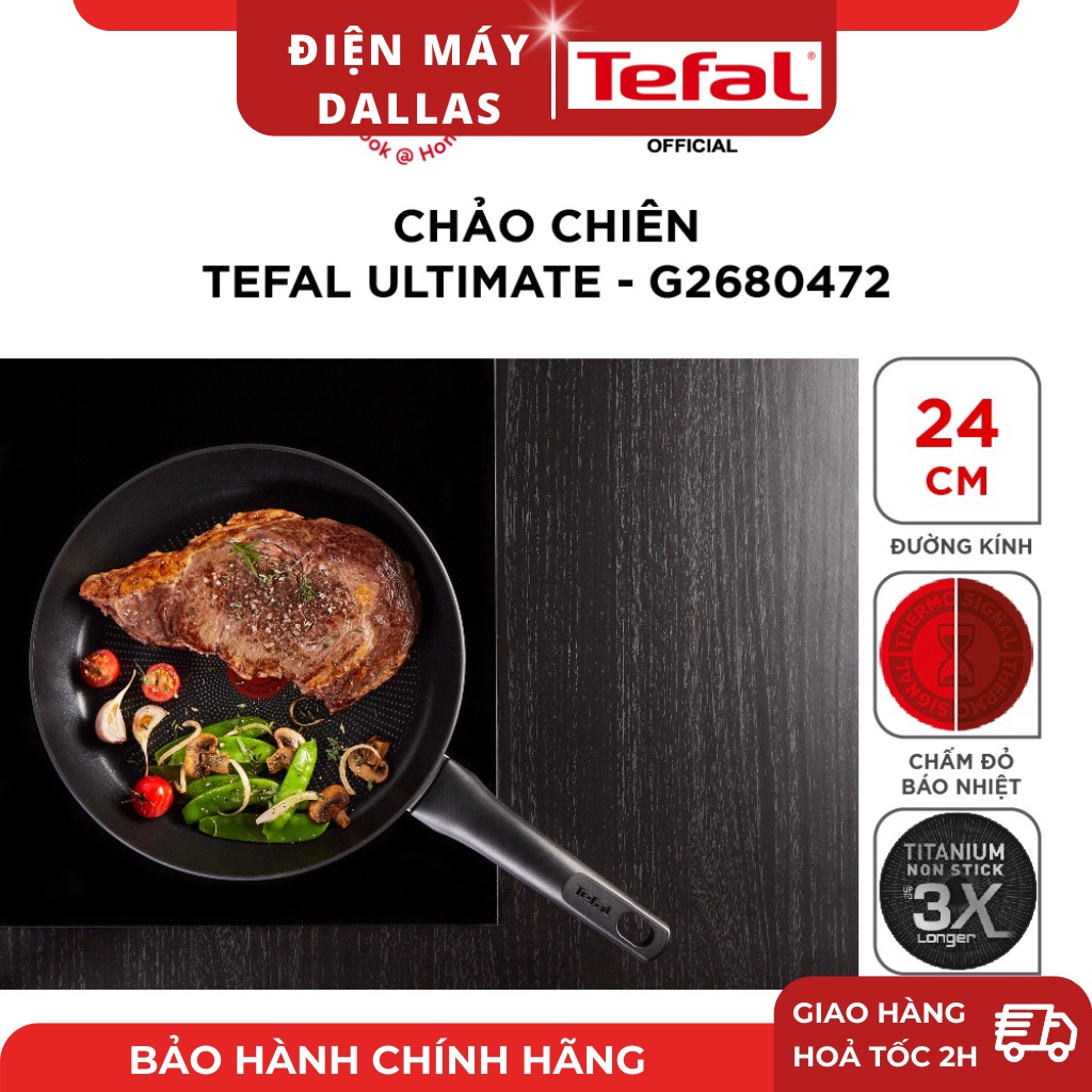 Chảo chiên Tefal Ultimate size 20, 24, 26, 28 cm G2680272/G2680472/G2680572/G2680622