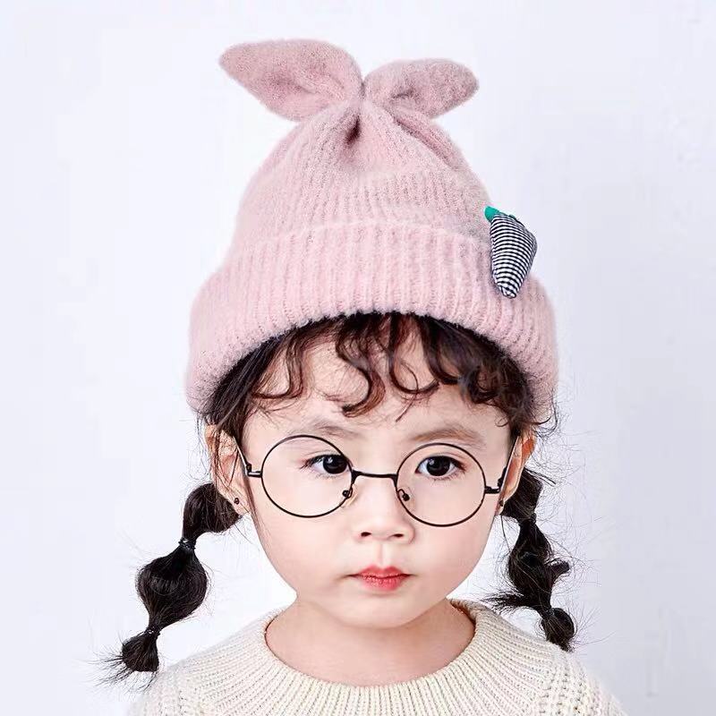 (Bán Buôn Sỉ) Mũ Len 2 Lớp Hình Thỏ Cà Rốt Cho Bé 2in1 vừa làm mũ vừa có thể làm khăn
