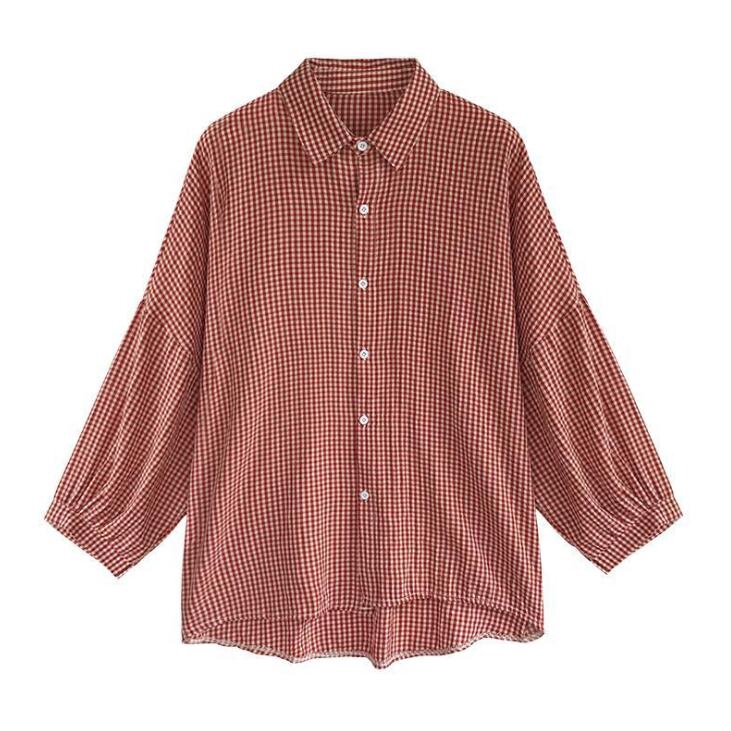Fashion Women Top Long Sleeved Plaid Shirt | BigBuy360 - bigbuy360.vn
