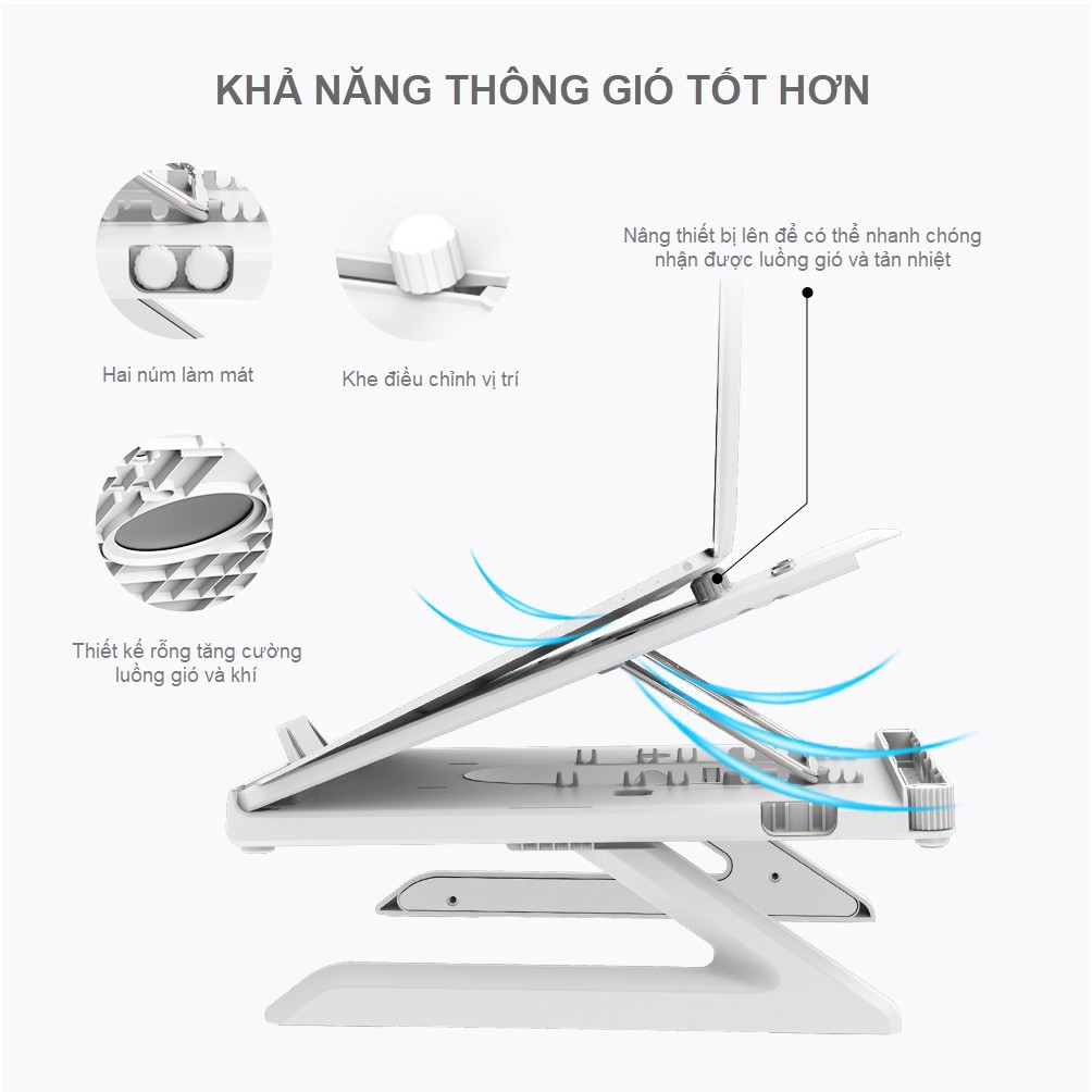 Giá đỡ đa năng Tronsmart D07 sử dụng cho Laptop, notebooks, tablets có thể điều chỉnh 9 cấp độ chiều cao