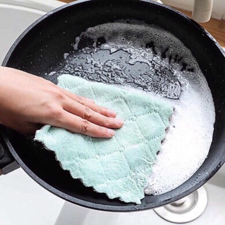Khăn Lau Đa Năng, Khăn Lâu Bếp, Bát Đĩa, Cốc Chén giột nước Chống Dính Dầu Mỡ Hai Mặt