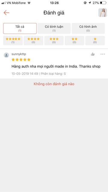 Áo sơ mi ba lỗ Authentic
