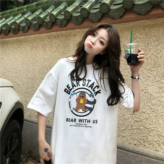 Áo phông unisex form rộng thun tay lỡ oversize nam nữ đẹp ulzzang BEARSTACK A10