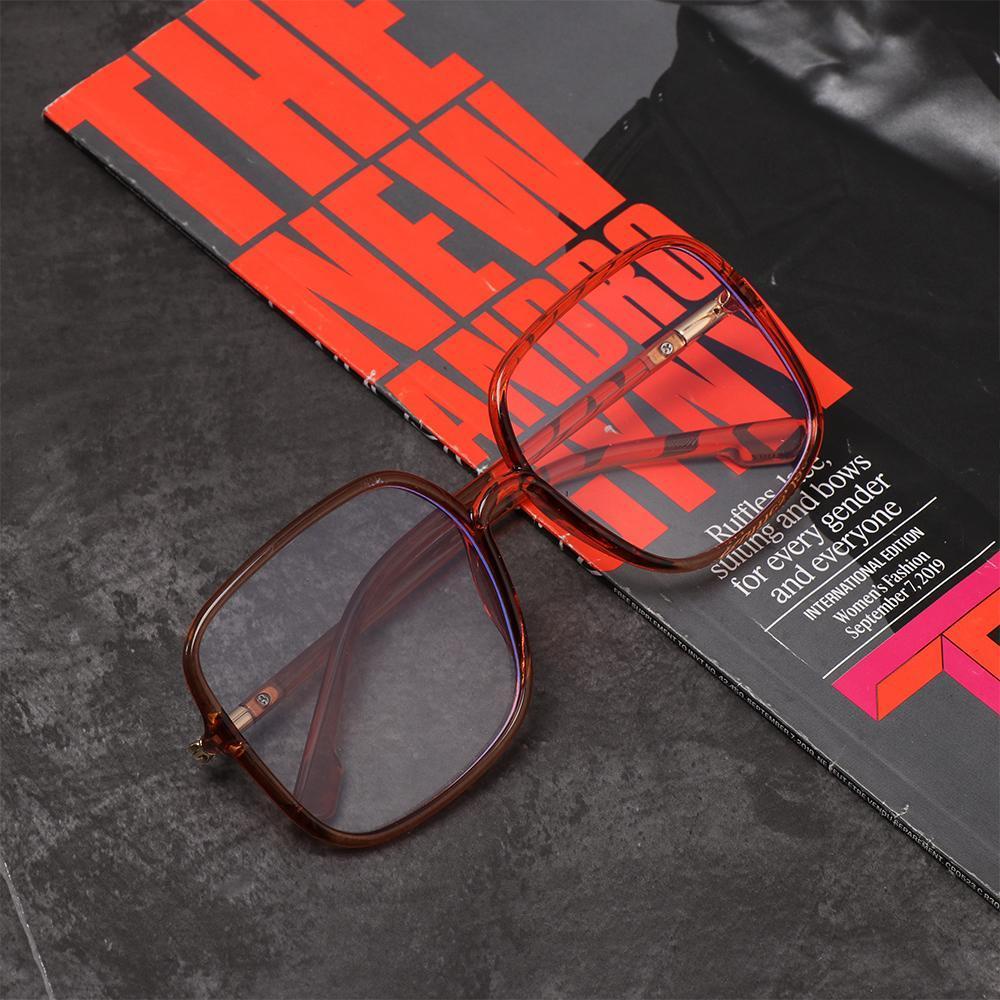 JUNE Mắt Kính Gọng Vuông Phong Cách Vintage Thời Trang