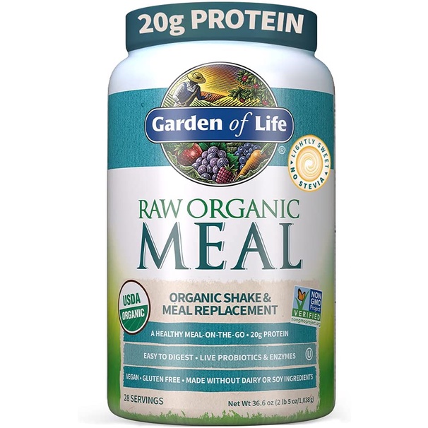 BỘT DINH DƯỠNG HỮU CƠ - THUẦN CHAY Garden of Life Meal Replacement - Organic Raw Plant Based Protein Powder, 1.038g