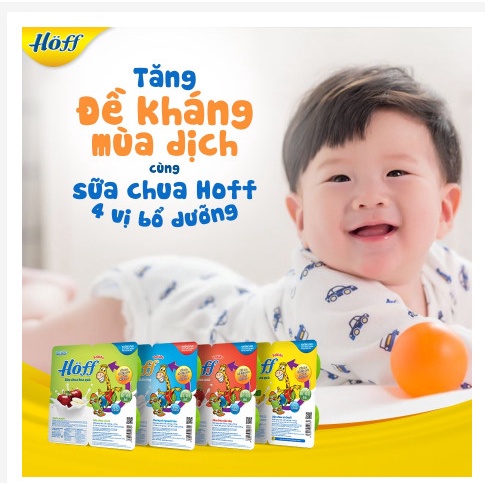 SỮA CHUA TRẺ EM HOFF MIX VỊ DÂU, TÁO, CHUỐI, TỰ NHIÊN, HÀNG CN ĐỨC