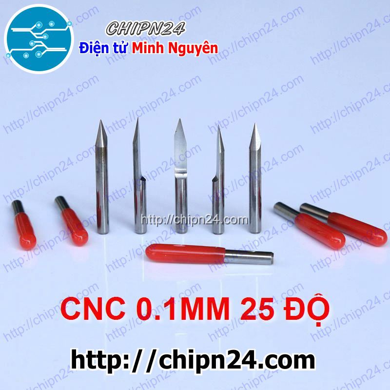 [1 CÂY] Dao khắc CNC 0.1mm 25 độ