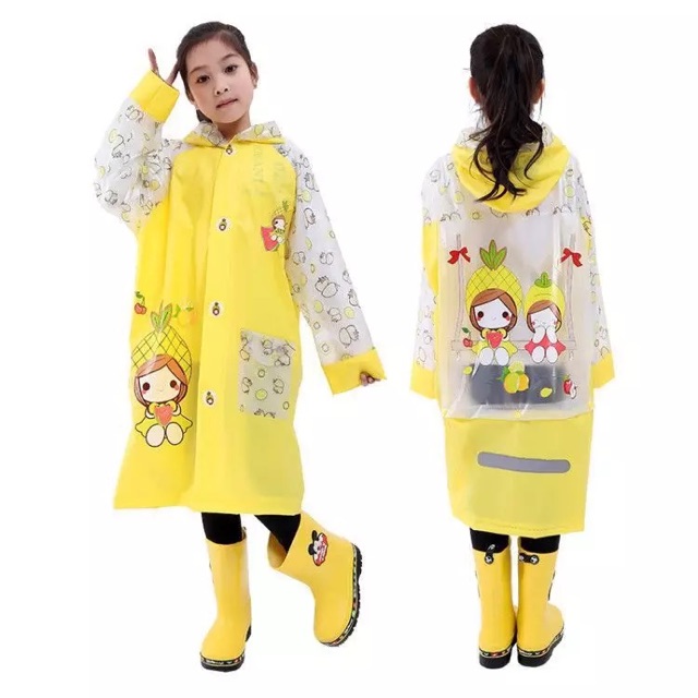 Áo mưa trẻ em kiểu dáng mangto cho bé trai/bé gái