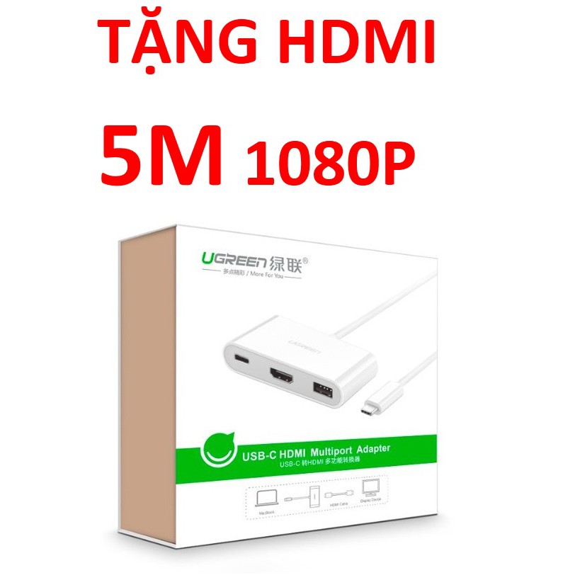 Cổng chuyển USB Type C 3.1 sang USB 3.0 và HDMI Macbook 2015 Ugreen 30377 Chính hãng