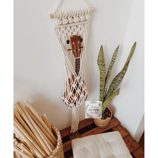 Macrame Decor Treo Đàn Ukulele Soprano Trang Trí Góc Tường