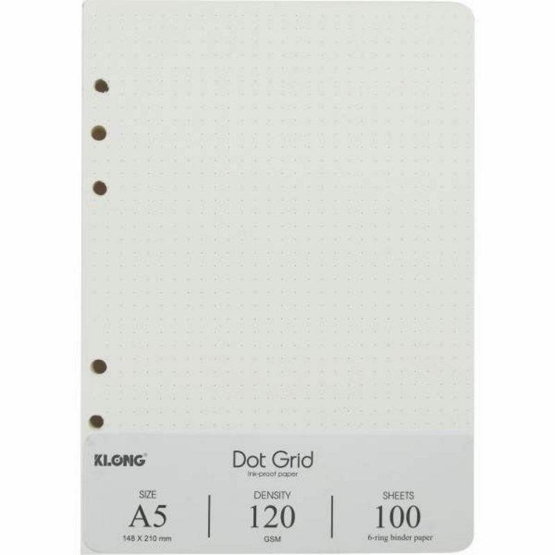 Ruột giấy sổ còng A5 dạng chấm (Dot Grid) 100 tờ  KLong.  MS 997