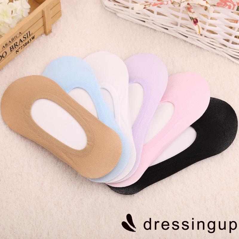 Bộ 10 đôi vớ cotton cổ thuyền chống trượt thời trang cho nữ