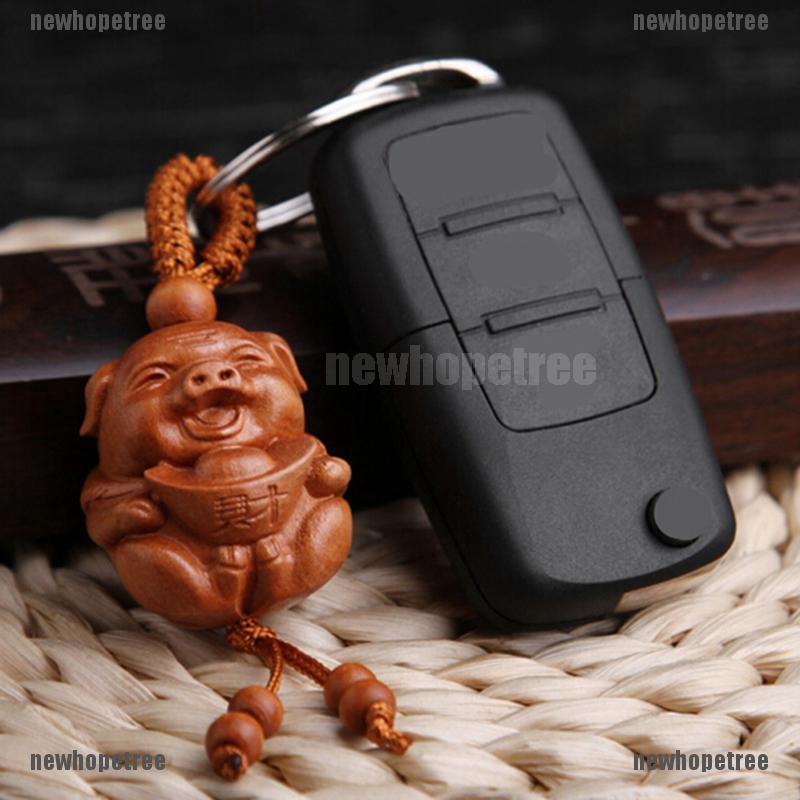 Móc chìa khóa hình chú heo may mắn dễ thương