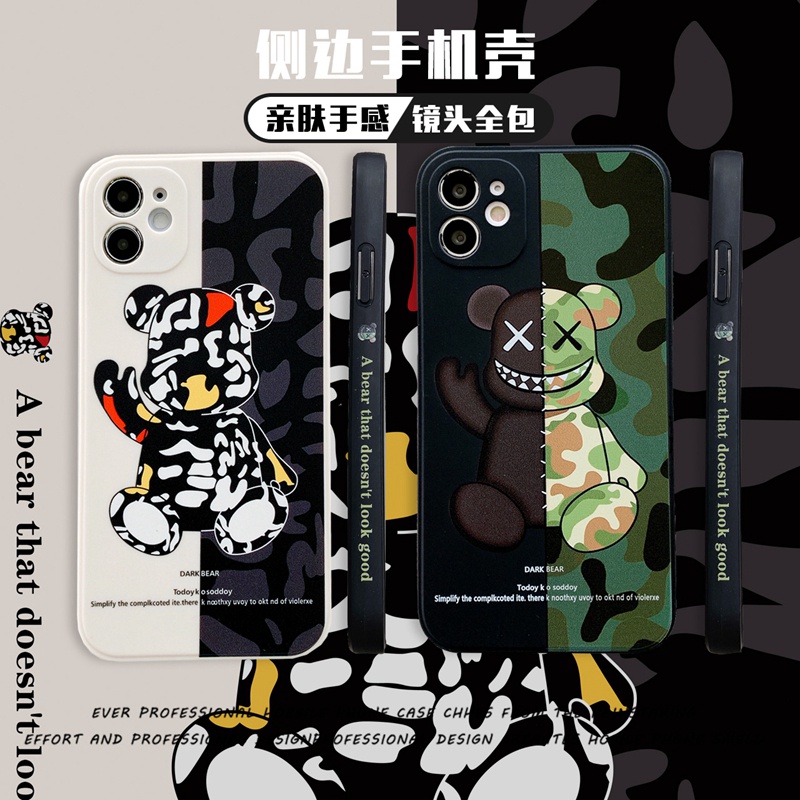 Ốp Điện Thoại Họa Tiết Gấu Cho iphone 6 6s 7 8 plus x xs xr xsmax 11 11pro 11promax 12 12pro 12promax 13 13pro 13promax 12mini 13mini silicone phone case