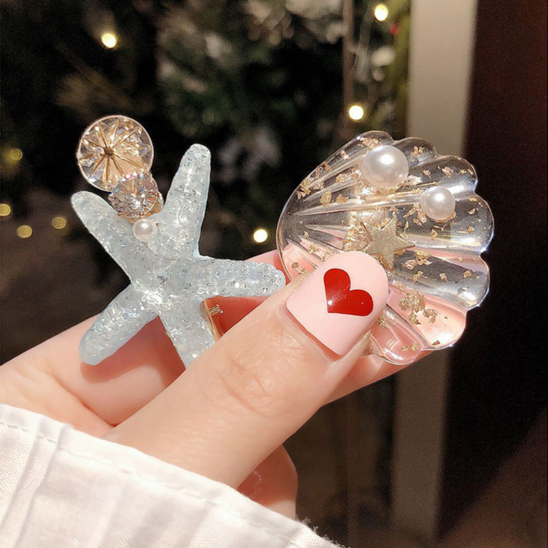 Kẹp Tóc Hình Sao Biển Đính Đá Xinh Xắn