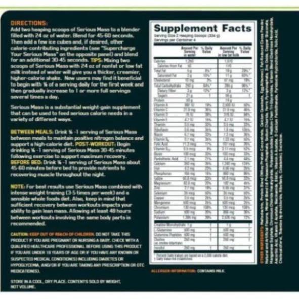 GW SAMPLE  | Serious Mass Của Hãng On Sữa Dinh Dưỡng Tăng Cân Cho Người Gầy - GIÁ TỐT NHẤT