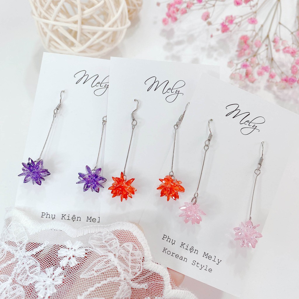 BÔNG TAI PHA LÊ NHIỀU MÀU - MELY 1096